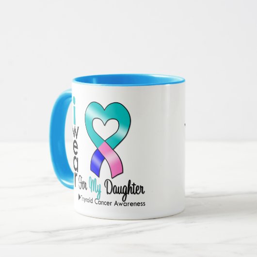 私の娘のための甲状腺癌のリボン マグカップ (正面左)