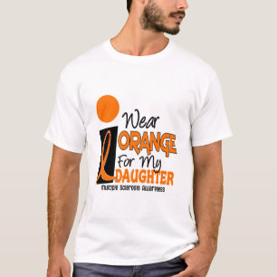 私の娘のためのMSの多発性硬化のオレンジ Tシャツ
