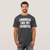 私の娘のパパエンジニおもしろいー誇りを持ったナー Tシャツ (正面フル)