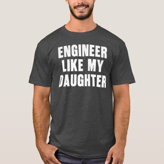 私の娘のパパエンジニおもしろいー誇りを持ったナー Tシャツ (正面)