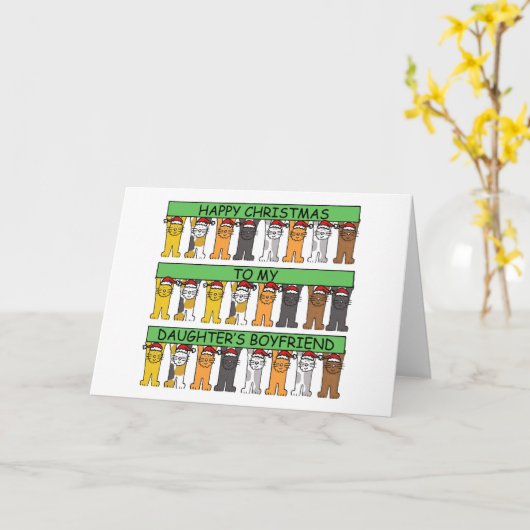 私の娘のボーイフレンドへの楽しいクリスマス カード (黄色い花)