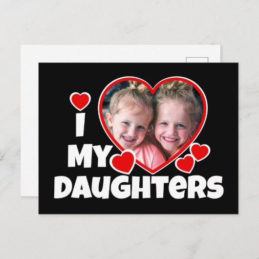 私の娘の写真をハートパーソナライズされたする ポストカード (正面/裏面)