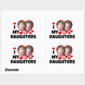 私の娘の写真をハートパーソナライズされたする 長方形シール (シート)