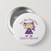 私の娘の嚢胞性線維症の認識度のため 缶バッジ (正面&裏面)