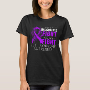 私の娘の戦いは私の戦いレット症候群を認識している Tシャツ