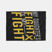 私の娘の戦いは私の戦い小児癌A フリースブランケット (正面(横))