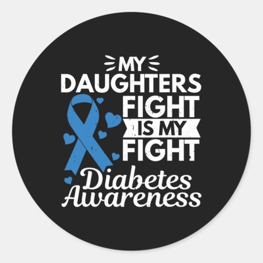 私の娘の戦いは私の戦い糖尿病タイプ1 ラウンドシール (正面)