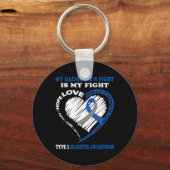 私の娘の戦いは私の戦い1型糖尿病Aw キーホルダー (正面)