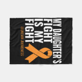 私の娘の戦いは私の白血病認識度 フリースブランケット (正面(横))