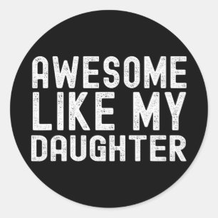 私の娘の母おもしろい父の日パパ母のように ラウンドシール