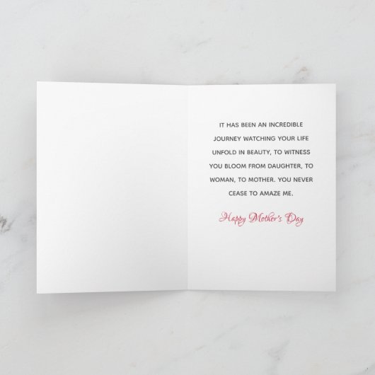 私の娘の母エレガントの日のカード カード (内部)