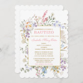 私の娘の洗礼と1歳の誕生日のお知らせ 招待状 (正面/裏面)