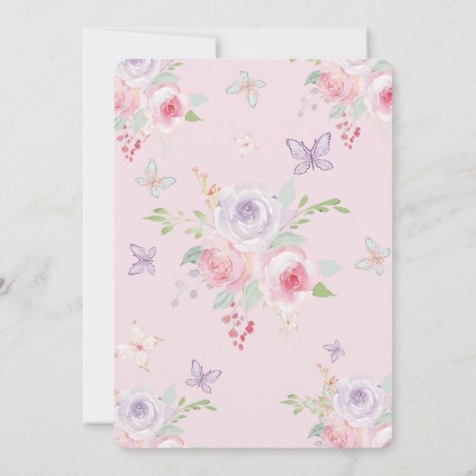 私の娘の洗礼と1歳の誕生日のお知らせ 招待状 (裏面)