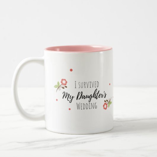 私の娘の結婚式を生き延びたマグカップ ツートーンマグカップ (左)