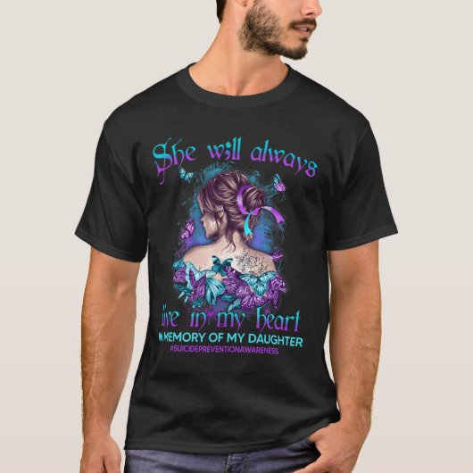私の娘の自殺の防止の警告を思い出して Tシャツ (正面)