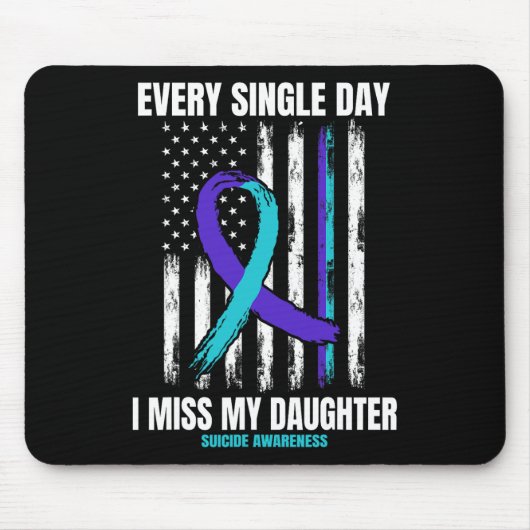 私の娘の自殺恋しく思認識度のシャツが邪魔 マウスパッド (正面)