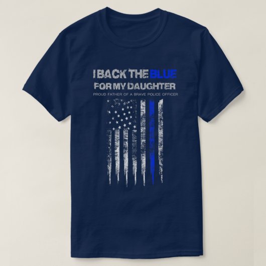 私の娘の薄い青い林のために青を戻す Tシャツ (デザイン正面)