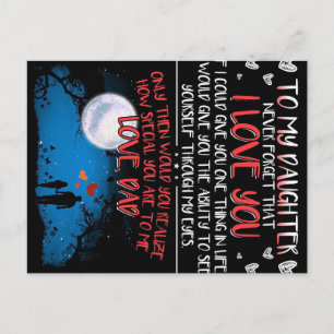 私の娘の贈り物に  家族最高のギフト 案内ポストカード