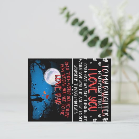 私の娘の贈り物に |家族最高のギフト 案内ポストカード (スタンド正面)