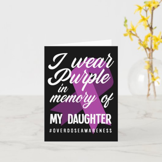 私の娘の過剰摂取追悼のために紫を着る A カード (黄色い花)