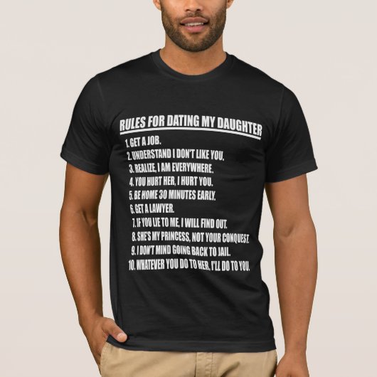 私の娘の黒のTシャツに日付を記入するための規則 Tシャツ (正面)