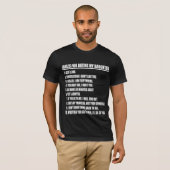 私の娘の黒のTシャツに日付を記入するための規則 Tシャツ (正面フル)