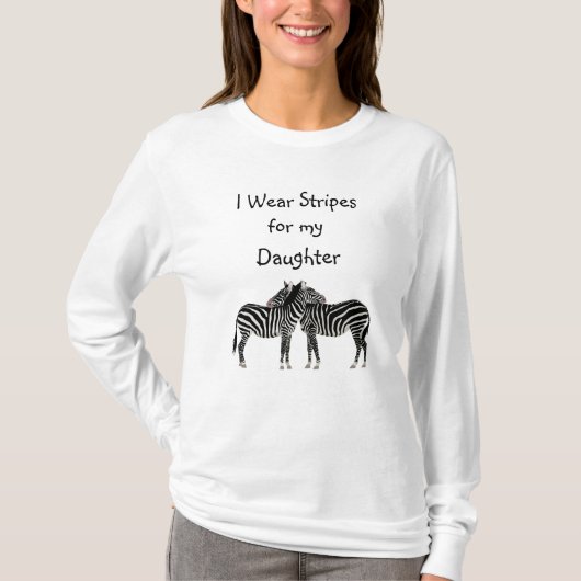 私の娘のEDS認知症のためのストライプを着ています Tシャツ (正面)