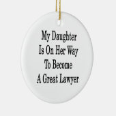 私の娘はすばらしい弁護士になる彼女の方法にあります セラミックオーナメント (右)
