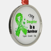 私の娘はリンパ腫の生存者 メタルオーナメント (右)