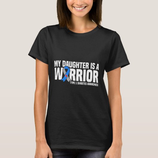 私の娘は戦士1型糖尿病認識度 Tシャツ (正面)