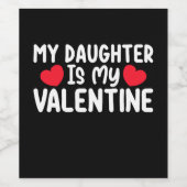 私の娘は私のバレンタインデーの母パパラブファミリー ワインラベル (シングルラベル)