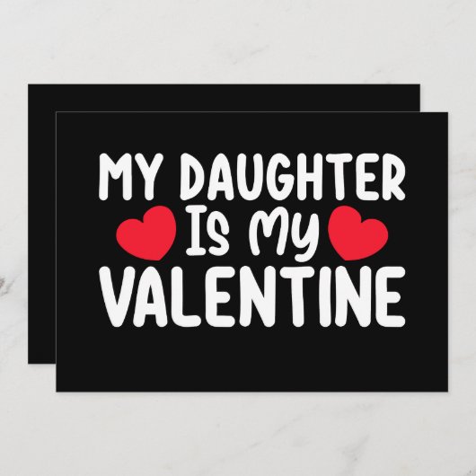 私の娘は私のバレンタインデーの母パパラブファミリー 招待状 (正面/裏面)