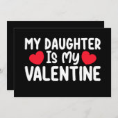 私の娘は私のバレンタイン ママ パパ 愛 家族 招待状 (正面/裏面)
