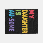 私の娘は自閉症の子供たち自閉症アワーン フリースブランケット (正面(横))