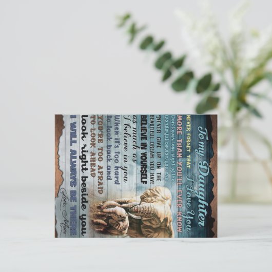 私の娘へのおもしろい贈り物 |家族プレゼント 案内ポストカード (スタンド正面)