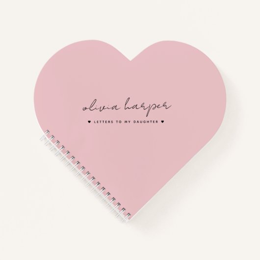 私の娘へのピンクの文字メモリ記念 ノートブック (正面)