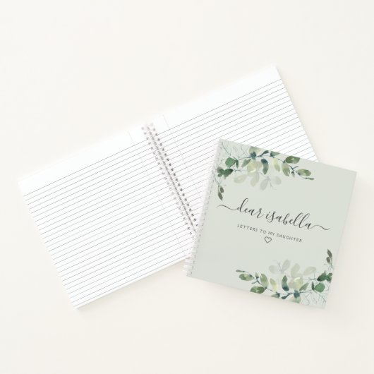 私の娘へのユーカリ手紙の形見 ノートブック (内部)