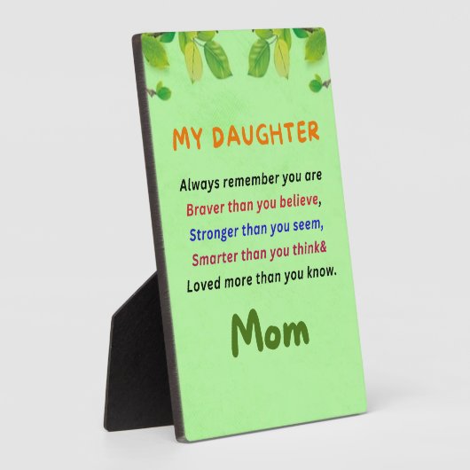 私の娘への贈り物、誕生日プレゼント フォトプラーク (側面)