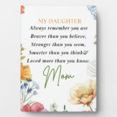 私の娘への10代の贈り物,インスピレーション フォトプラーク (正面)
