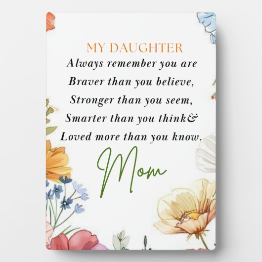 私の娘への10代の贈り物，インスピレーション フォトプラーク (正面)