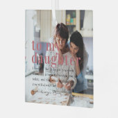 私の娘へ | 引用と写真のギフト ガラスオーナメント (正面左)