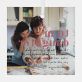 私の娘へ | 引用と写真のギフト ガラスオーナメント (裏面)