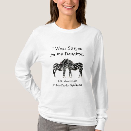 私の娘ストライプのEDS認識度シャツの衣服 Tシャツ (正面)