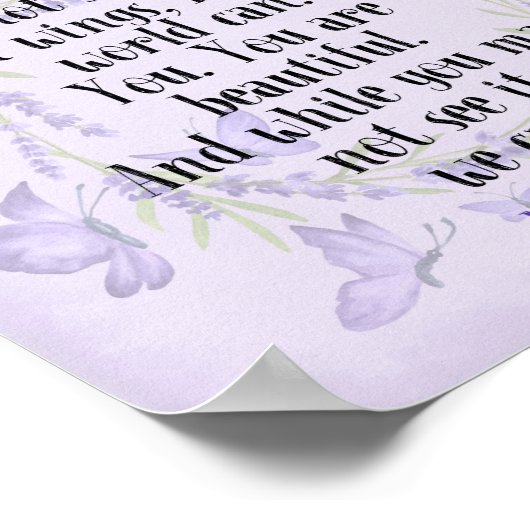 私の娘バタフライ感動的引用文 ポスター (角)