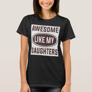 私の娘素晴らしのようなレトロメンズパパファミリーマット Tシャツ