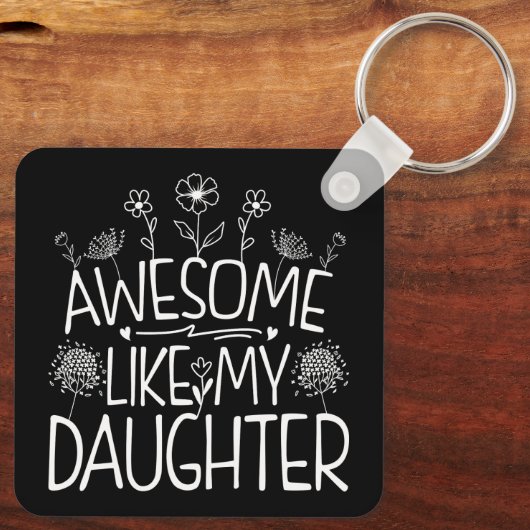 私の娘素晴らしの山花がママに現れるように キーホルダー (裏面)