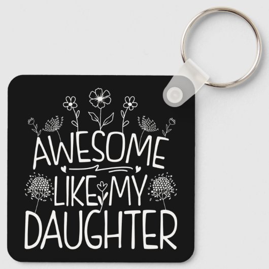 私の娘素晴らしの山花がママに現れるように キーホルダー (裏面)