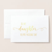私の婚礼の日のサンキューカードの私の娘に 箔カード (封筒付き正面)