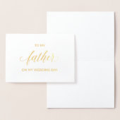 私の婚礼の日の私の父への金ゴールドホイルカード| 箔カード (ディスプレー)