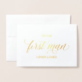 私の婚礼の日の私の父への金ゴールドホイルカード| 箔カード (封筒付き正面)